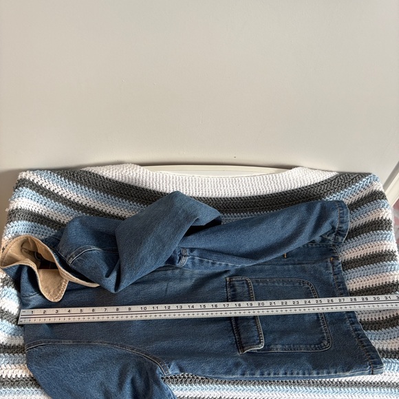 Vintage Blue Denim Chore Jacket Sz 16 Flannel Blanket Lined Coat Corduroy Collar - Picture 11 of 11